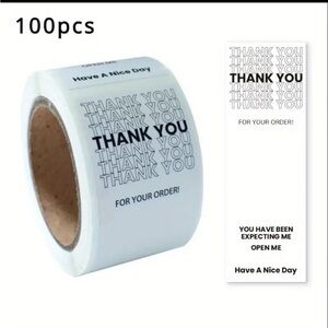 YOUR CHOICE 100 Piece Thank You Box Sealing Stickers